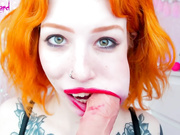 Slutty Ginger Ruin her Makeup by Sucking Big Cook ASMR