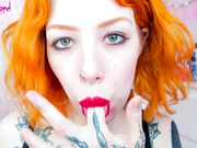 Slutty Ginger Ruin her Makeup by Sucking Big Cook ASMR