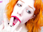 Slutty Ginger Ruin her Makeup by Sucking Big Cook ASMR