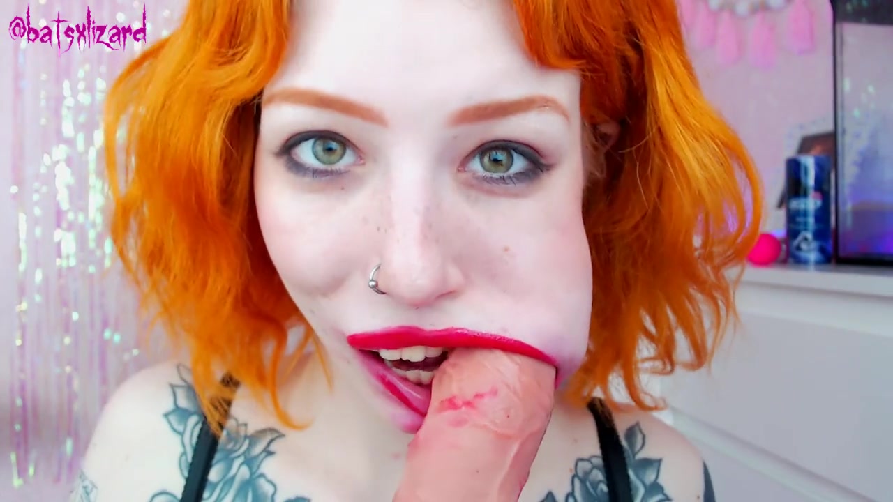 Slutty Ginger Ruin her Makeup by Sucking Big Cook ASMR