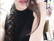 Cute Anya на работе без трусиков