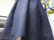 Cute-Anya без трусиков на работе