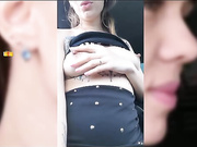 VaniLLa_sexy ласкает себя в машине-21