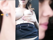 VaniLLa_sexy ласкает себя в машине-21