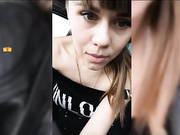 VaniLLa_sexy ласкает себя в машине-26