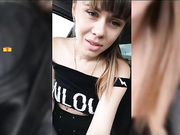 VaniLLa_sexy ласкает себя в машине-26