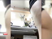 Cute-Anya без трусиков на работе