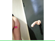 my--Polina fuck dildo in staircase