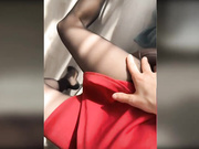 Witch_peach в колготках без трусиков