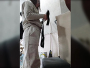 Konfeta-1 шоу в темных колготках на работе