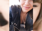 Vanilla_sexy беременная в колготках во дворе