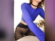Witch_peach в колготках без трусиков-9