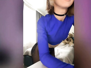 Witch_peach в колготках без трусиков-9
