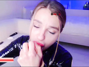 DaReina минет в костюме БДСМ