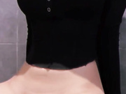 Девица сама себя трахает