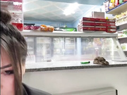 Настя продавщица шалит в магазине