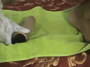 Брюнетка с игрушкой