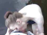 На озере с мужем