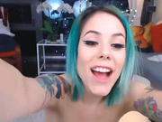 Cortanablue tattoo sexy girl ride dildo